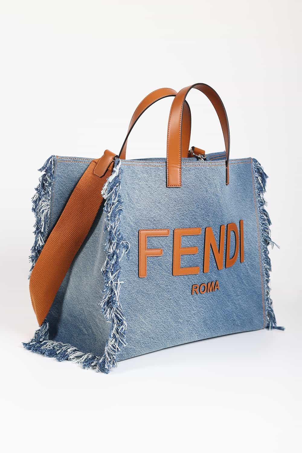 fendi denim tote bag