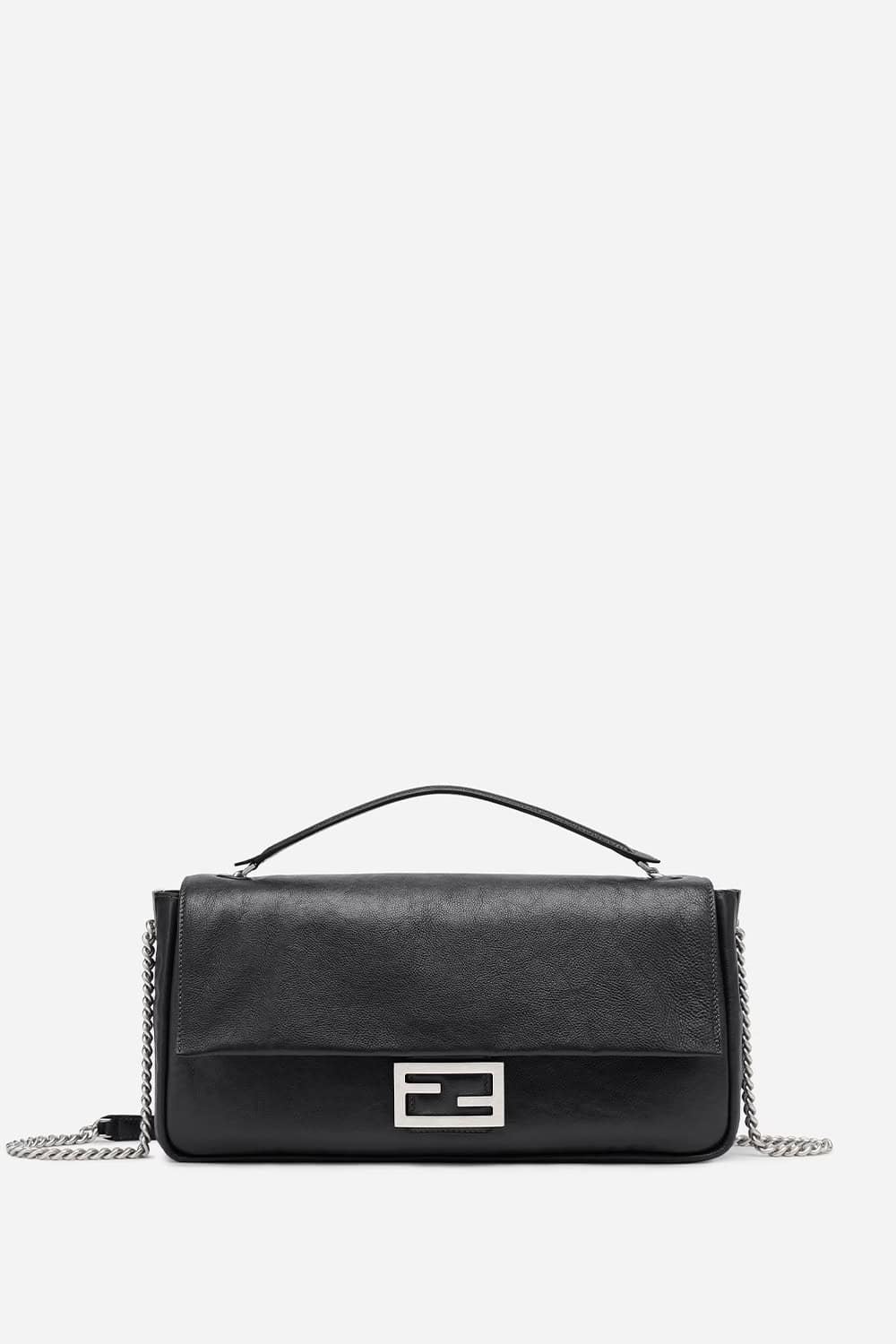 Fendi Baguette Chain large black leather bag Exclusive